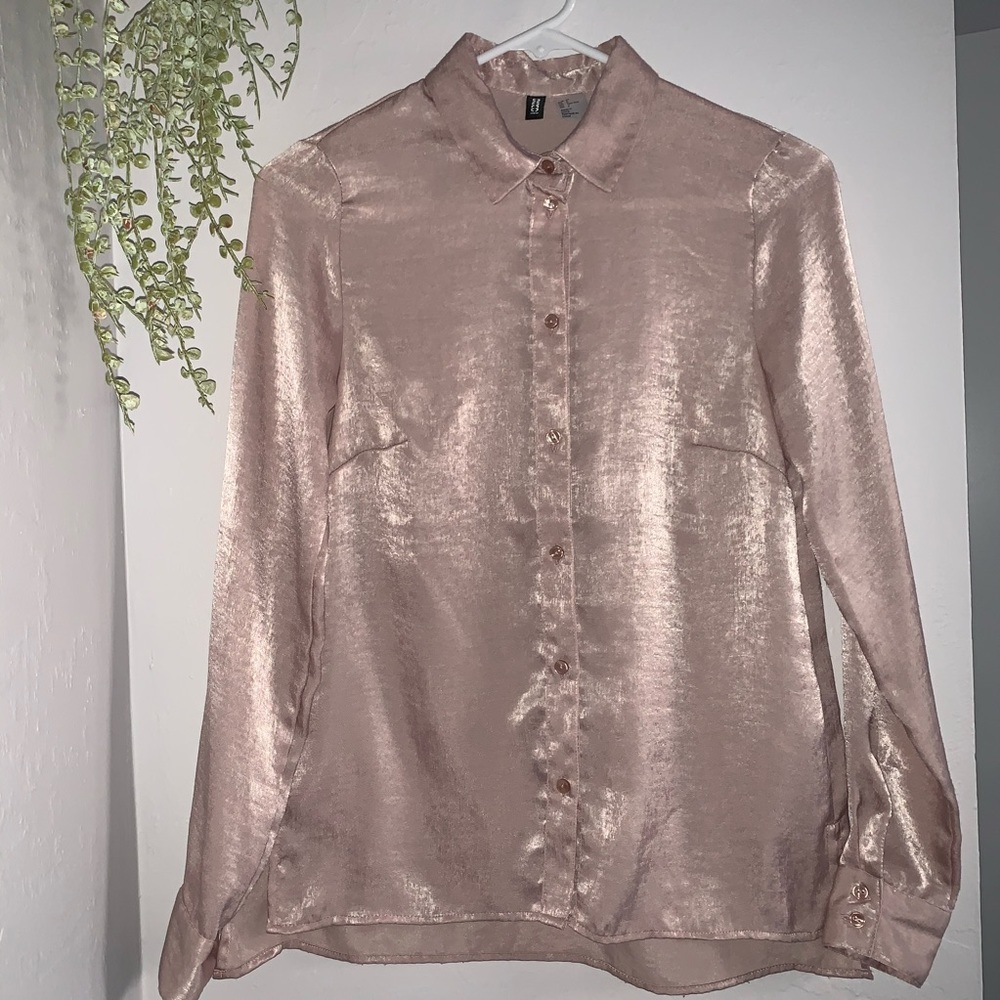 Pink button down shirt